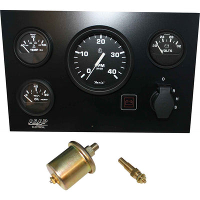 Instrument Panel With Faria Euro Black Gauges (24V / Standard Earth)  708063 - ChasNewensMarine