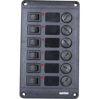 Vetus P6F12 Vertical Switch Panel 6 Way (12V / Fused)  711222