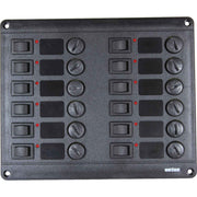 Vetus P12F12 Horizontal Switch Panel 12 Way (12V / Fused)  711252