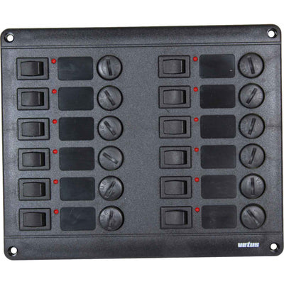Vetus P12F24 Horizontal Switch Panel 12 Way (24V / Fused)  711256