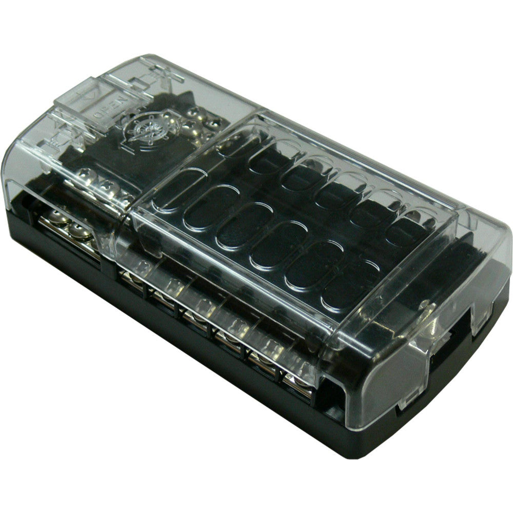 Osculati Fuse Box For 12 Blade Fuses with Clear Snap Lid  714012 - ChasNewensMarine
