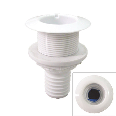 Thru-Hulls with Flush Flange and Hose Barb, White by Lalizas