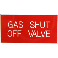 Gas Shut Off Valve Label (50mm x 25mm)  728309