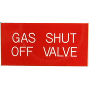 Gas Shut Off Valve Label (50mm x 25mm)  728309