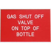 Gas Shut Off Valve Label (75mm x 50mm)  728312