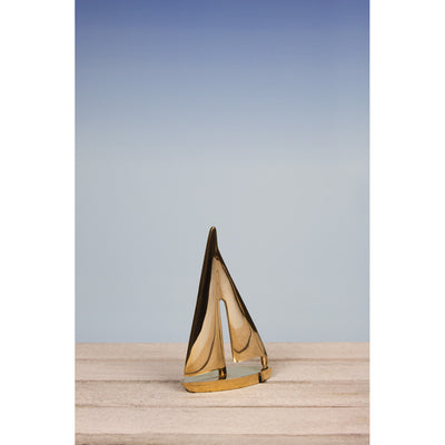 Ornamental Yacht Sculpture in Solid Brass