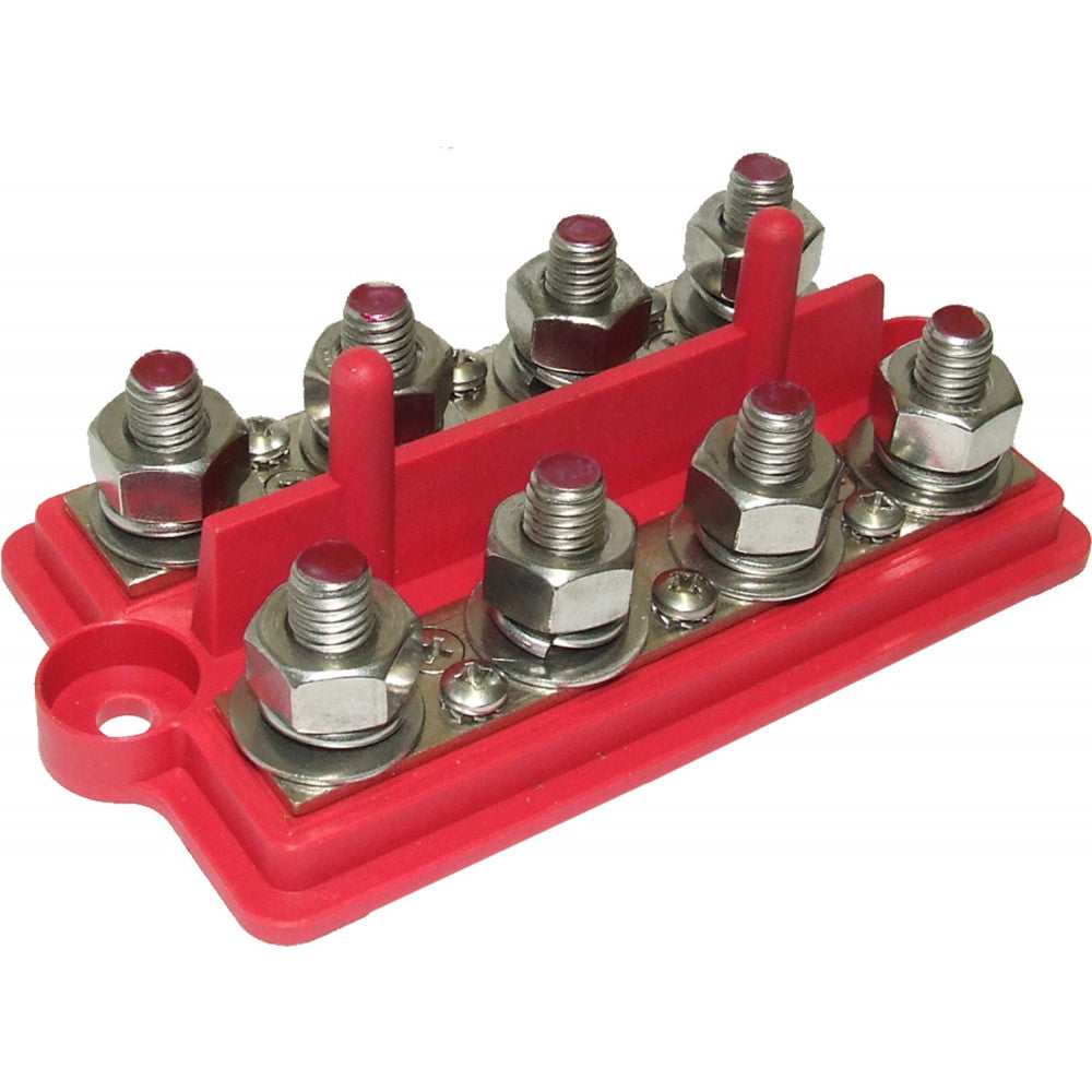 VTE Red 250A Power Distribution Busbar (8 x 3/8" Posts)  729224 - ChasNewensMarine