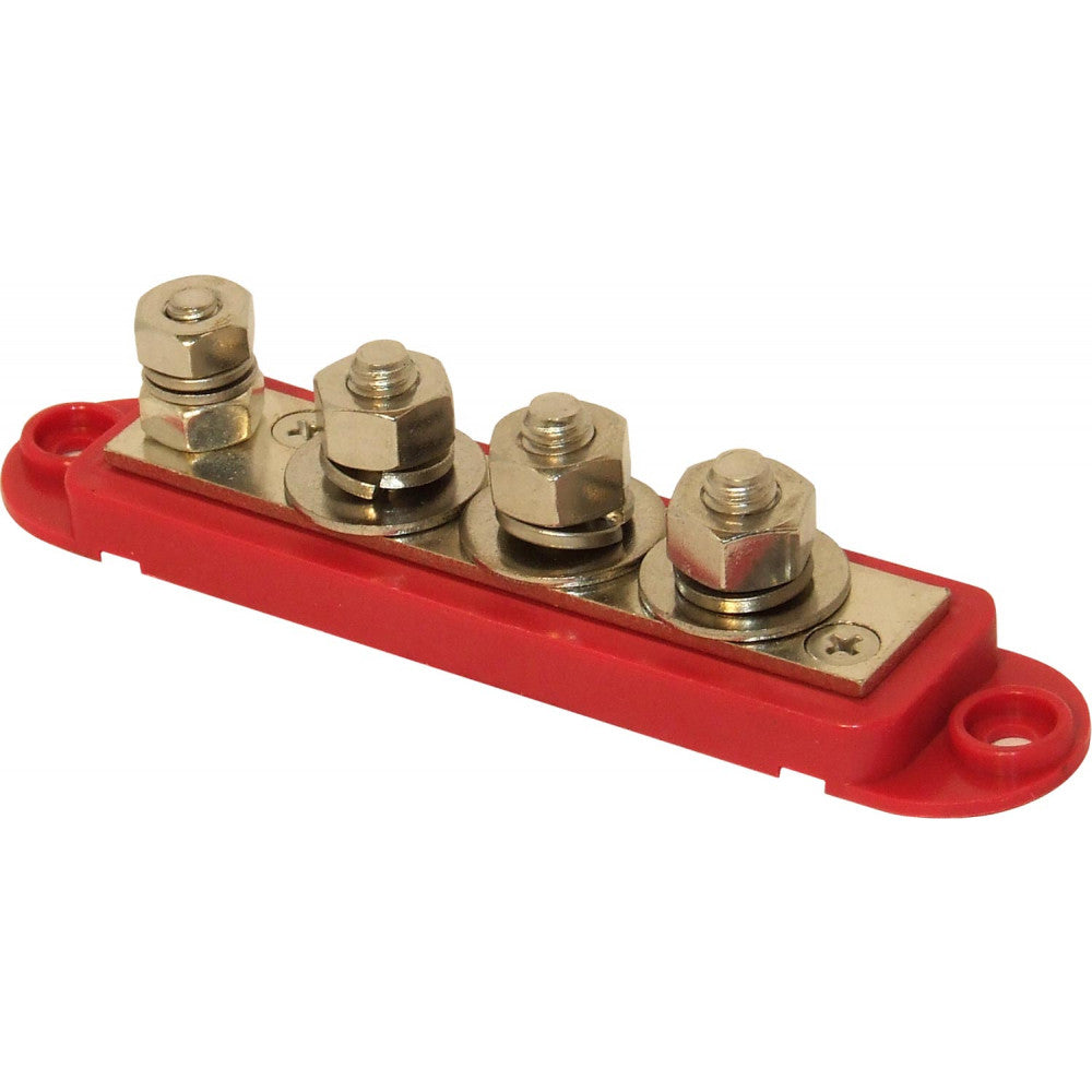 VTE Red 210A Power Distribution Busbar (3 x 5/16" / 1 x 1/4" Posts)  729242 - ChasNewensMarine
