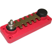 VTE Red Power Distribution Busbar (1 x 1/4" Post & 10 x 6.3mm Tabs)  729282