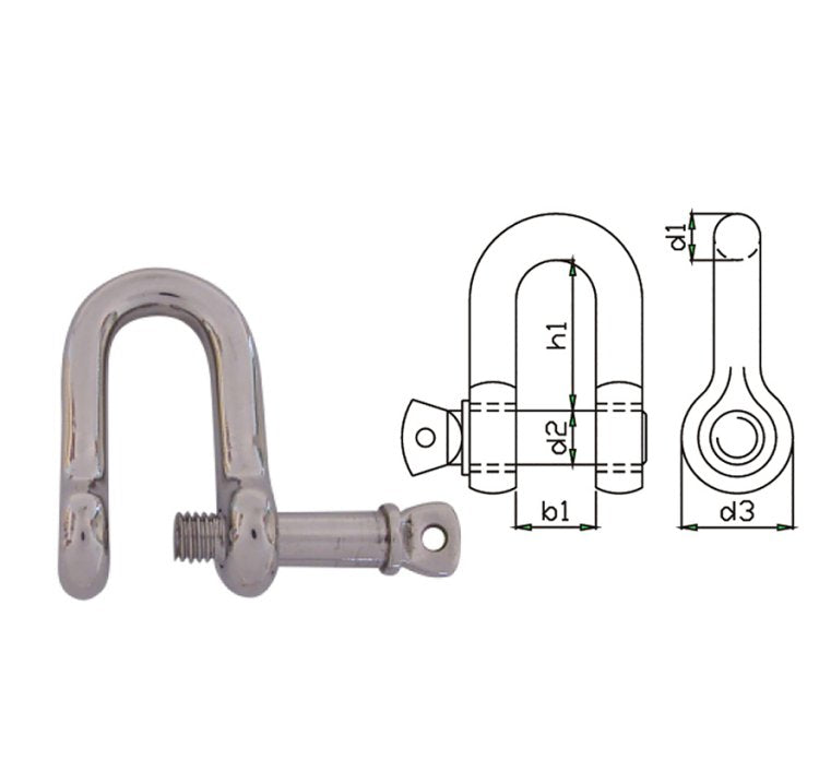 D-Shackles With Captive Pin
