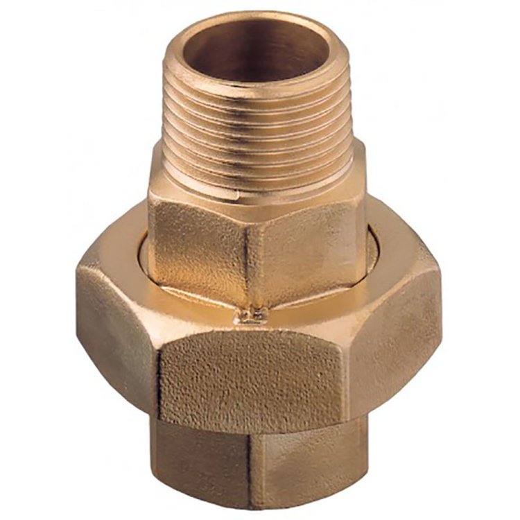 Brass Union M-F Tappered Seat & O-Ring 3/4"