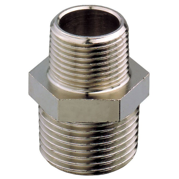 Nickel Plated Reducing Nipple M-M 1"1/2x1"1/4