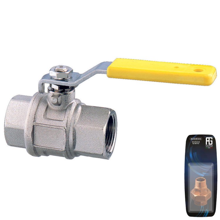 Nickel Plated Brass Lever Ball Valve F-F "2000"  1/2" - Retail Packed