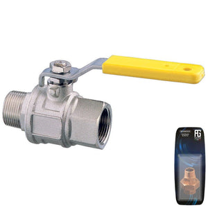 Nickel Plated Brass Lever Ball Valve M-F "2000"  1/2" - Retail Packed