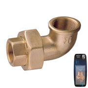 Brass 90 Union F-F Tapered Seat 3/8"  - Retail Pack