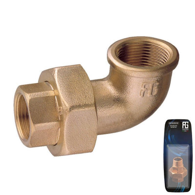 Brass 90 Union F-F Tapered Seat 3/8