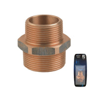 Bronze Reducing Nipple M-M 1"1/4x1" - Retail Pack