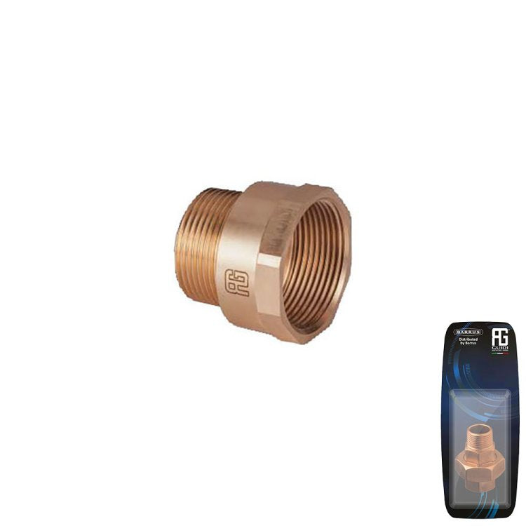Bronze Reducing Nipple F-M 1/2"x3/8" - Retail Pack
