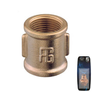 Brass Equal Socket F 1/4"  - Retail Pack