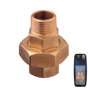 Bronze Union M-F Tapered Seat & O-Ring 1/2"  - Retail Pack