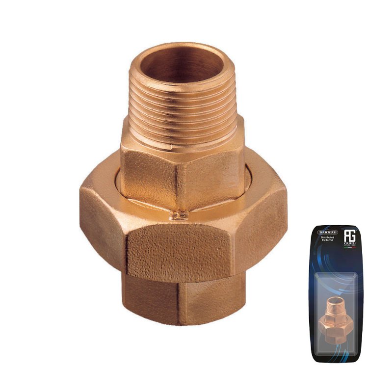 Bronze Union M-F Tapered Seat & O-Ring 1"  - Retail Pack