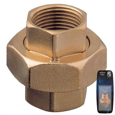 Brass Union F-F Tappered Seat & O-Ring 1 1/4