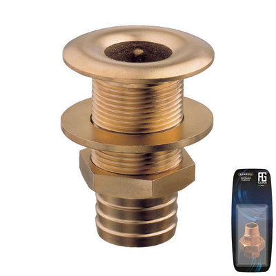 Brass Thru-Hull Connection With Hose Adaptor 3/8