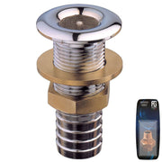 Chrome Thru-Hull Connection With Hose Adaptor 1"1/4 - Retail Pack