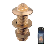 Brass Thru-Bilge Outlet w/ Plug  - 1/2" X 40 mm - Retail Packed
