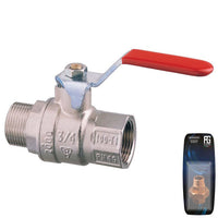 Nickel Plated Brass Lever Ball Valve M-F 3/4" - Retail Packed