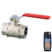 Nickel Plated Brass Lever Ball Valve F-F 1"1/2 - Retail Packed