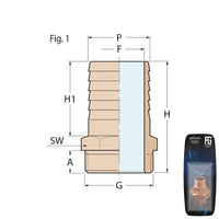 Brass Hose Connector M 1/2" x19mm - Retail Pack