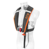 Besto Comfort Fit 180N Enhanced Style Auto/Harness Lifejacket - Black/Orange