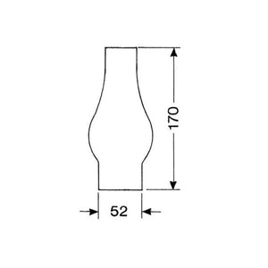 DHR Lamp Glass For Flat Wick Burner, Glass Type LG02170