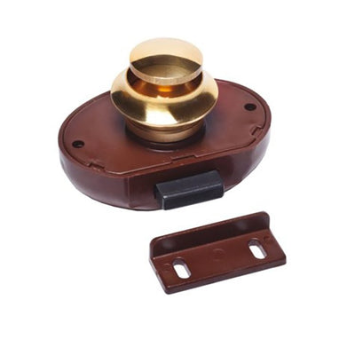 Push Button Cabinet Latch - Brown