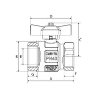 BlueGee Nickel Plated Brass Female/Female Tee Ball Valve 3/8"