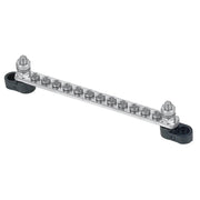 BEP Bus Bar Single 12x 4 mm Screw Terminal 2x 6 mm Input Stud 100A With Covers