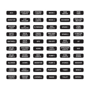 CZone Label Set For Waterproof Keypad Marine