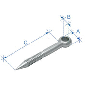 Eye bolt, (lag screw), AISI 316 by Lalizas