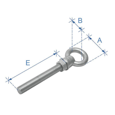 Eye bolt, w/ nut & washer, ΑISI 316 by Lalizas