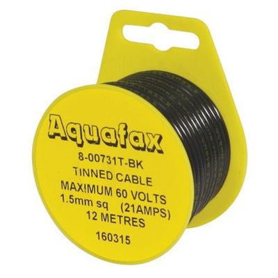 AMC 1 Core Tinned Cable 21/0.30 1.5mm2 12m Black (10)