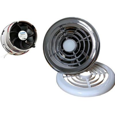 AG Showerlite Extractor Fan/Light 24V DC Chrome/White