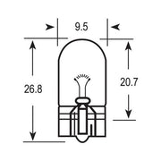 Ring Bulb 12V 5W Wedge Base W2.1 (Pk 10)