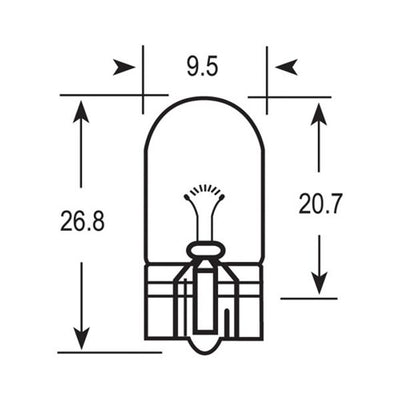 Ring Bulb 12V 5W Wedge Base W2.1 (Pk 10)