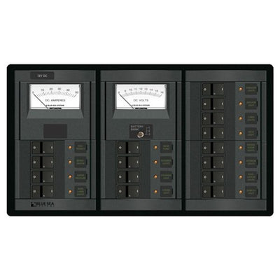 Blue Sea 360 DC Circuit Breaker Panel 16 Position with 2 Meters