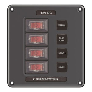 Blue Sea IP66 Circuit Breaker Switch Panel 4 Position Grey