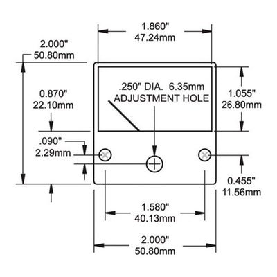 Blue Sea Analogue Ammeter AC Micro 0-50A