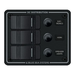Blue Sea 3-Position IP66 Waterproof Vertical C/B Panel Black