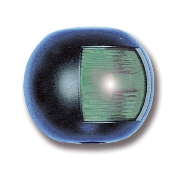 Trem Round Nav Light Starboard Black 12V (12m) - ChasNewensMarine