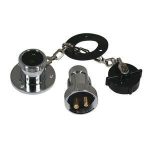 Trem Chrome 2 Pin Plug & Socket Max 3 Amp 38mm